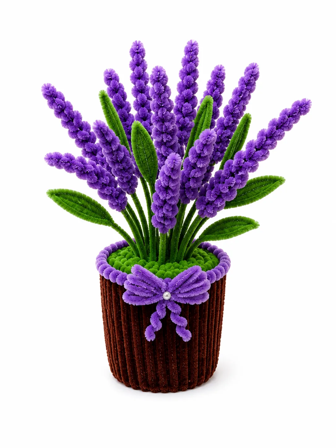 Purple Lavender Pipe Cleaner Flower Pot